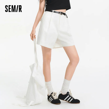 Semir Women Shorts Pleated Elastic Waist Loose