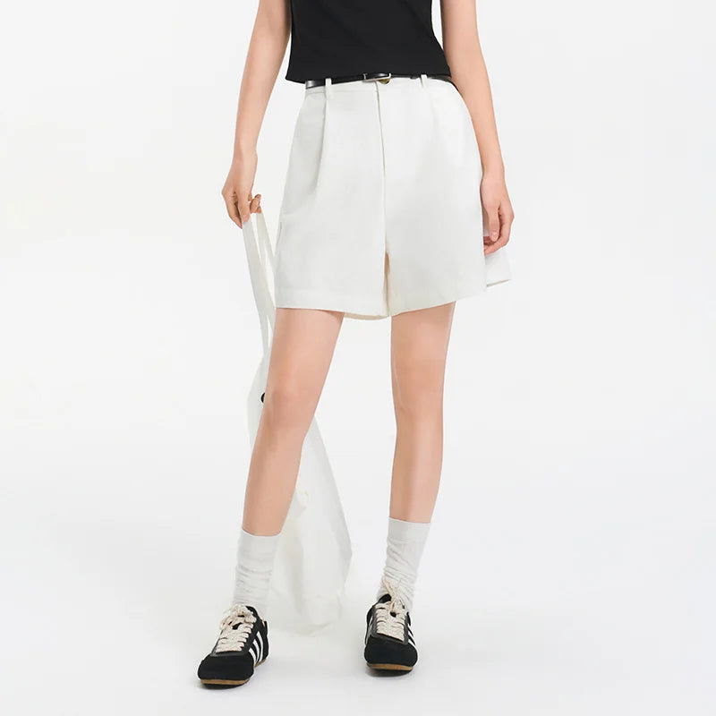 Semir Women Shorts Pleated Elastic Waist Loose