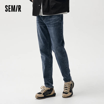 Semir Jeans Men Spring Classic Simple and Versatile Tapered Pants Daily Commuting Style Long Pants