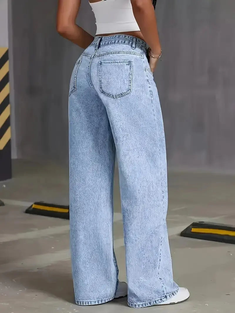 Women's Loose Wide Leg Straight Jeans