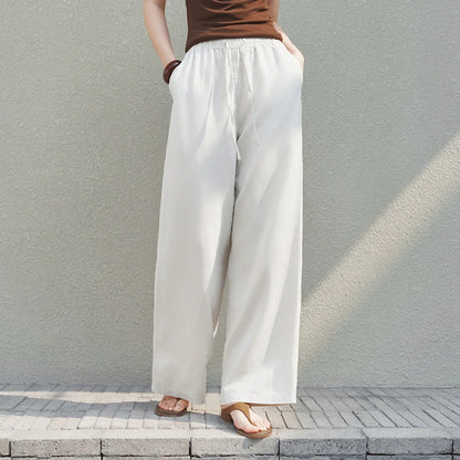 Semir Women Pants Linen Loose Wide Leg
