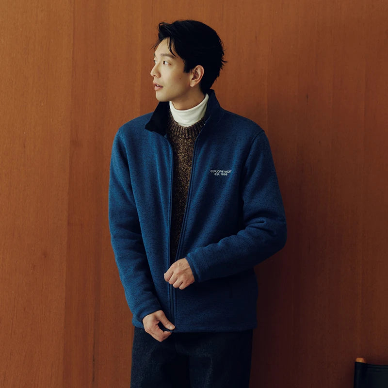 Semir Men Knit Zip Stand Collar Jacket