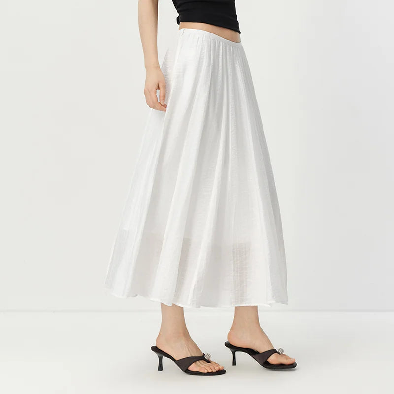 Semir Women Skirt High Waist A-Line Long