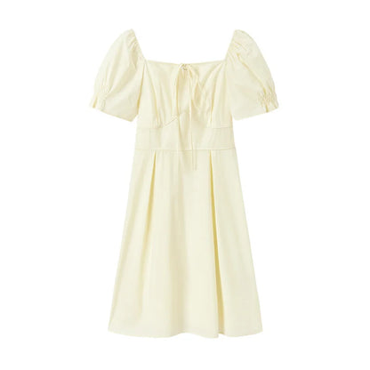 Semir Dress Women Solid Color Feel Versatile 2025 Summer New Fashion Square Neck Short Dress Women'S Elegant