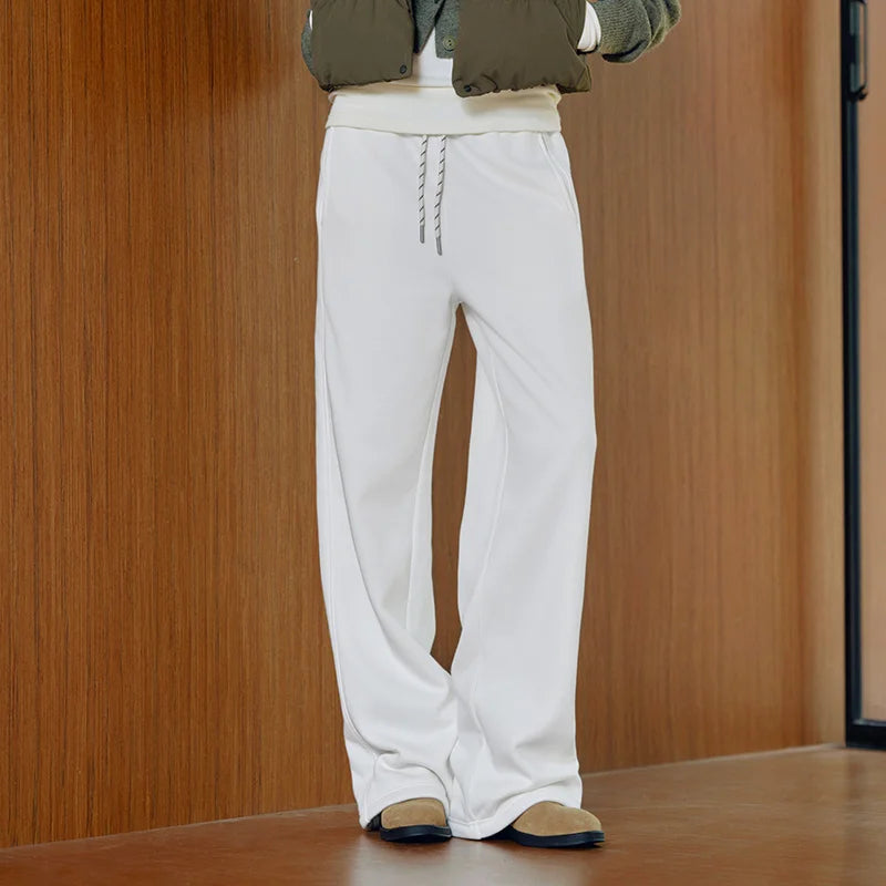 Semir Women Pants Fleece Lined Drawstring Wide Leg