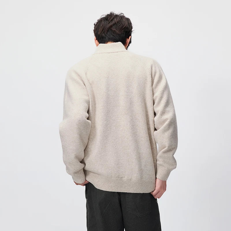 Semir Men Cardigan Mock Neck Raglan Sleeve