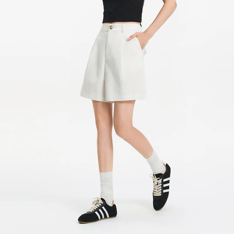 Semir Women Shorts Pleated Elastic Waist Loose