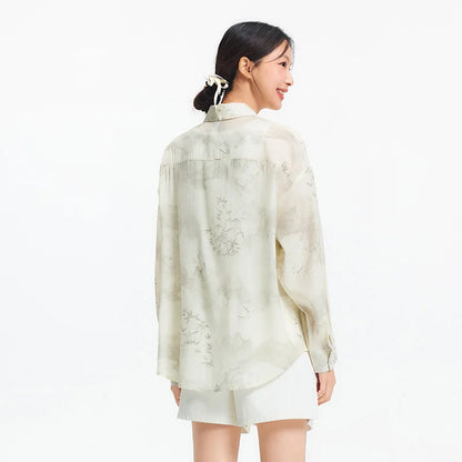 Semir Women Long Sleeve Shirt Oversize Print