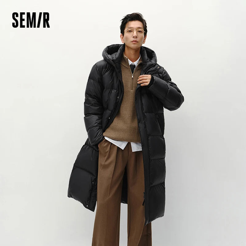 Semir Men Down Jacket Goose Down Long Hooded