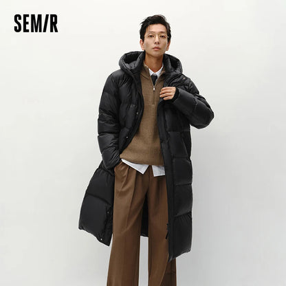 Semir Men Down Jacket Goose Down Long Hooded