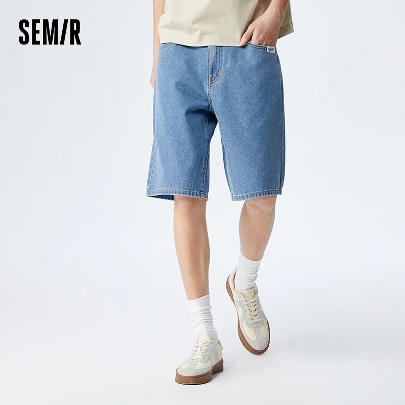 Semir Men Jeans 2024 Summer New Cool Feel Antibacterial Casual Daily Trend Casual Fashion Fifth Pants