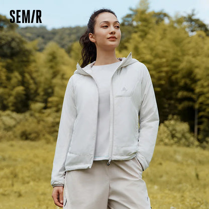 Semir Women Cotton Coat Three-Resistant Raglan Slim Hooded