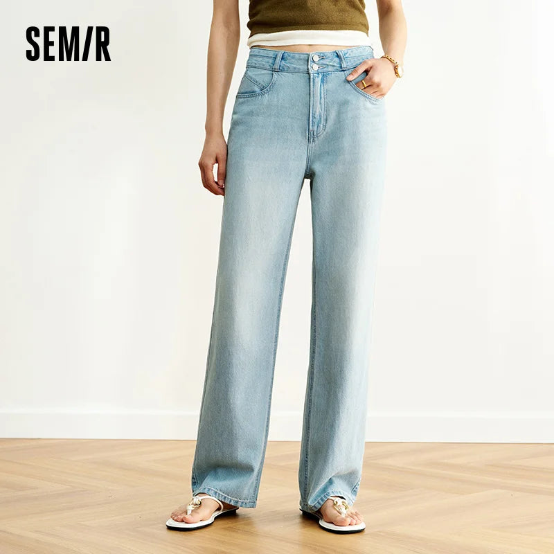 Semir Women Jeans Vintage Washed Wide Leg