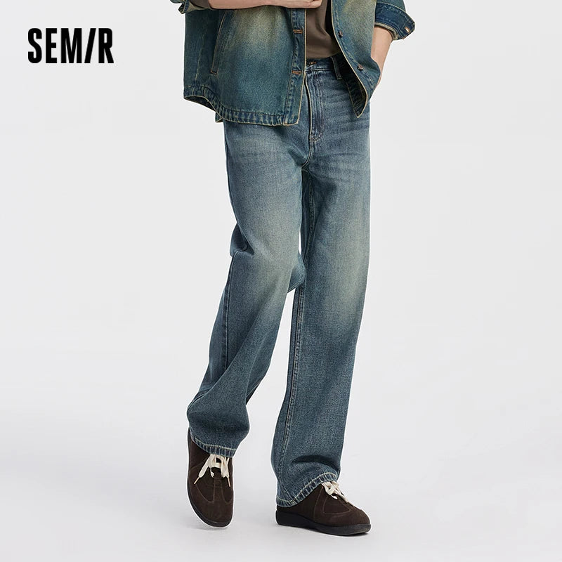 Semir Men Retro Washed Loose Jeans