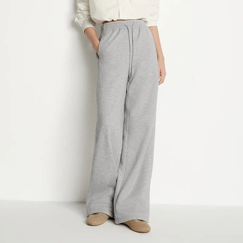 Semir Women Pants Fleece Lined Drawstring Wide Leg