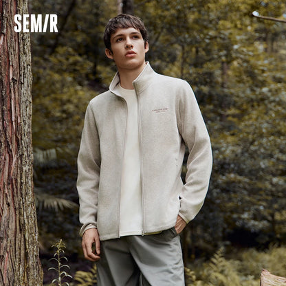Semir Men Knit Zip Stand Collar Jacket