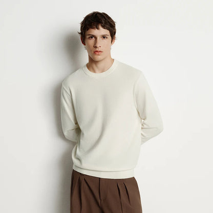 Semir Men Knitted Sweater Crew Neck Cashmere Blend