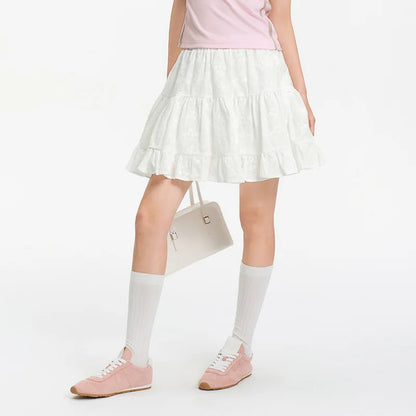 Semir Half Skirt Women Design Sense High-end Elegant Embroidered 2025 New Summer A-line Layered Skirt Playful