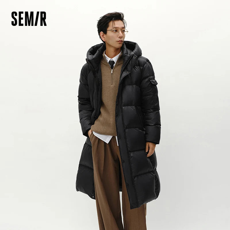 Semir Men Down Jacket Goose Down Long Hooded