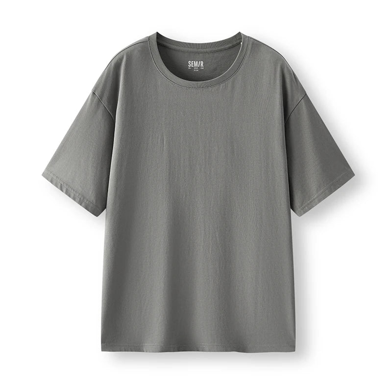 Semir Short Sleeve T-Shirt Men Pure Cotton Bottoming Shirt 2025 New Spring Solid Color Inner Layer Top Versatile White T-Shirt