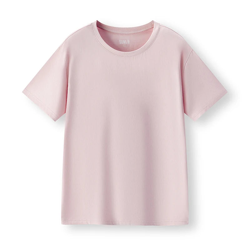 Semir Short Sleeve T-Shirt Men Pure Cotton Bottoming Shirt 2025 New Spring Solid Color Inner Layer Top Versatile White T-Shirt