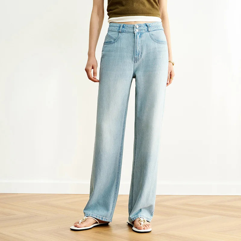 Semir Women Jeans Vintage Washed Wide Leg
