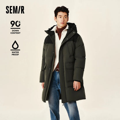 Semir Men Down Jacket Long Waterproof Hooded