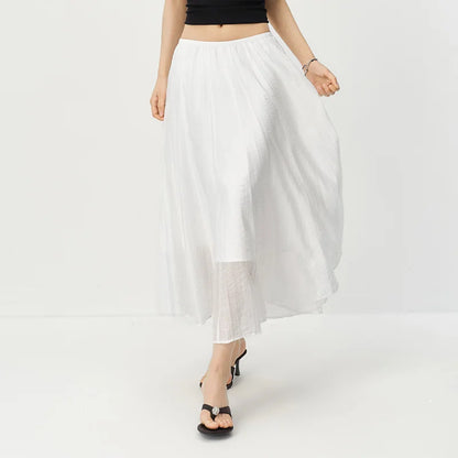 Semir Women Skirt High Waist A-Line Long