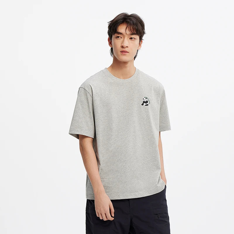 Semir Short Sleeve T-Shirt Men Moisture Wicking Panda Embroidered 2025 New Summer Knit Top for Casual and Comfortable Style