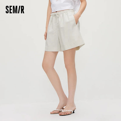 Semir Women Shorts Ruffle Draping Loose Straight