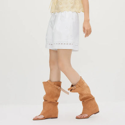 Semir Women Pants Hollow Embroidered Loose