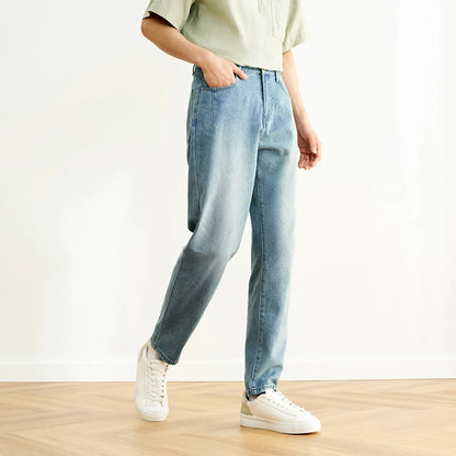Semir Jeans Men Retro Distressed Wash Cool Feeling Tapered Pants 2025 New Summer Long Pants Classic Versatile for Casual Wear