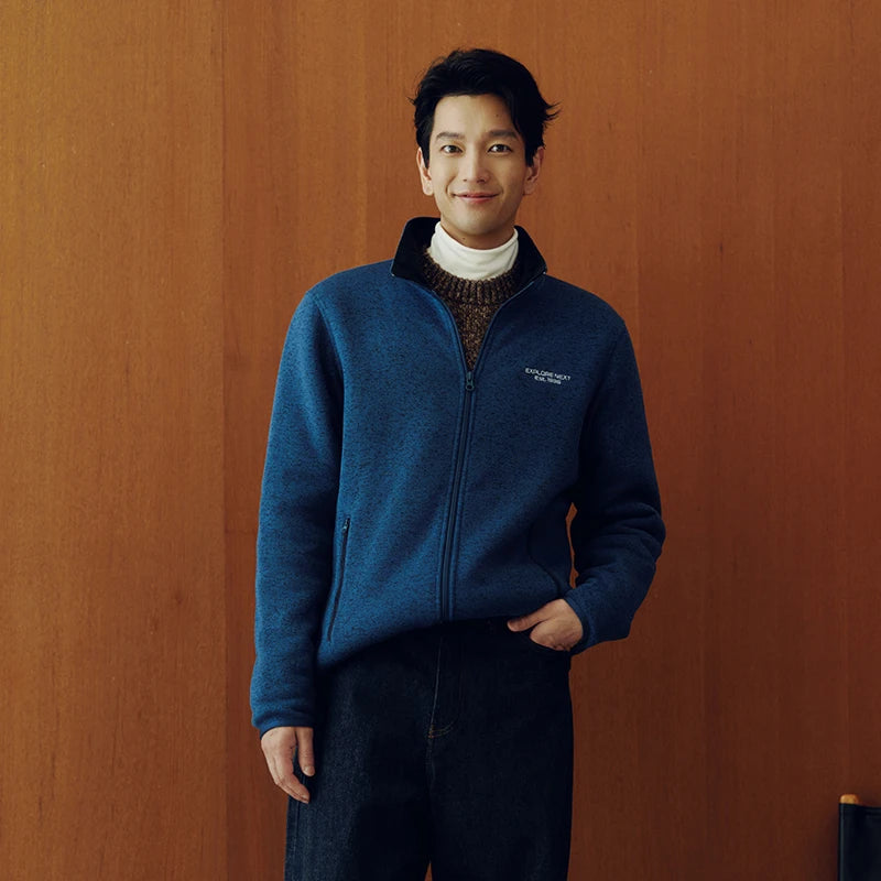 Semir Men Knit Zip Stand Collar Jacket