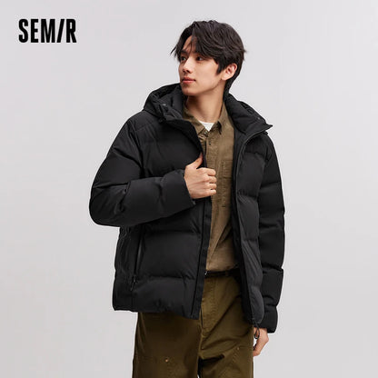 Semir Men Down Jacket Textured Hooded Versatile