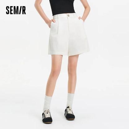 Semir Women Shorts Pleated Elastic Waist Loose