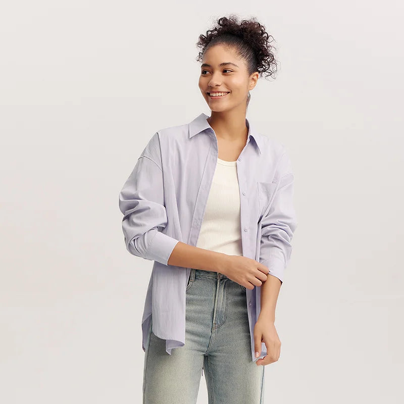Semir Long Sleeve Shirt Women Oversize Shirt with Short Vest 2025 New Spring Two-Piece Set for Trendy and Casual Style