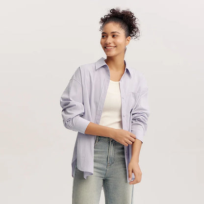 Semir Long Sleeve Shirt Women Oversize Shirt with Short Vest 2025 New Spring Two-Piece Set for Trendy and Casual Style