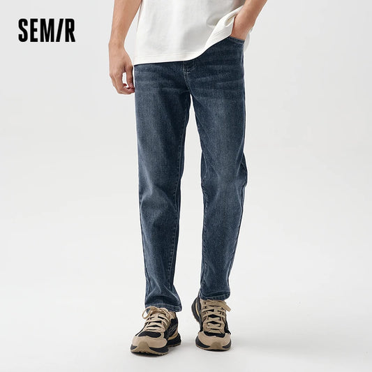 Semir Jeans Men Spring Classic Simple and Versatile Tapered Pants Daily Commuting Style Long Pants