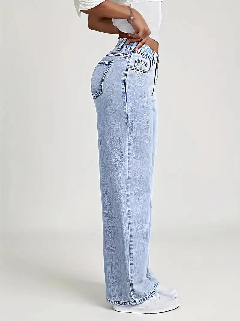Women's Loose Wide Leg Straight Jeans