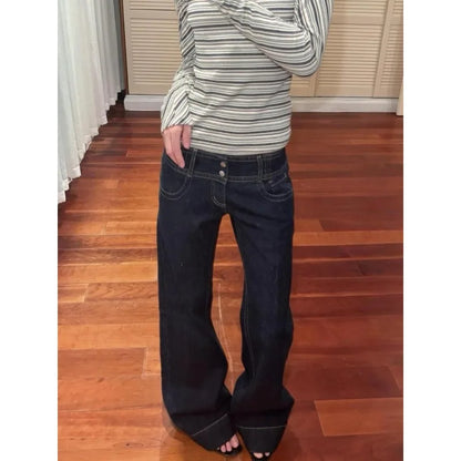 American Retro Low Waist Wide Leg Jeans