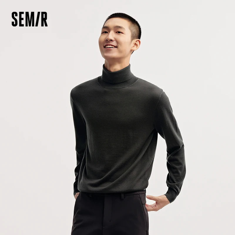 Semir Men Wool Sweater High Neck Warm