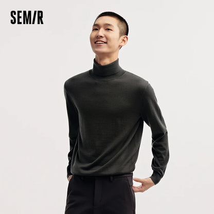 Semir Men Wool Sweater High Neck Warm