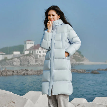 Semir Women Down Jacket Long Waterproof Loose Hooded