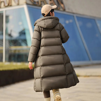 Semir Women Down Jacket Long Waterproof Loose Hooded