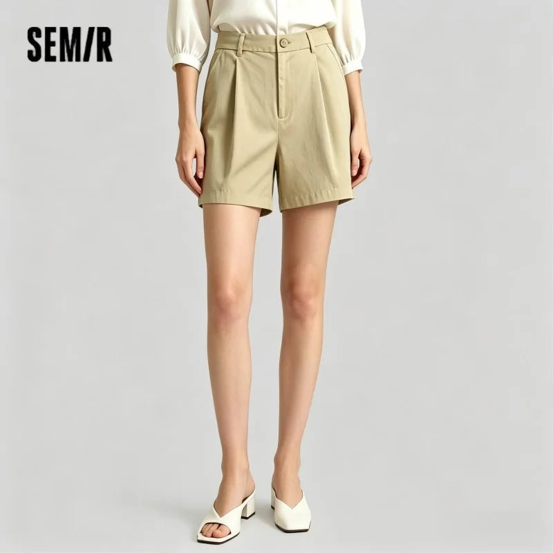 Semir Women Shorts Pleated Elastic Waist Loose