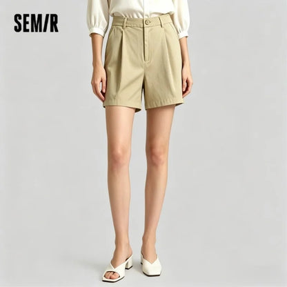 Semir Women Shorts Pleated Elastic Waist Loose