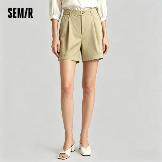 Semir Women Shorts Pleated Elastic Waist Loose