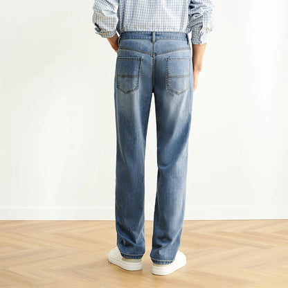 Semir Jeans Men Straight-Leg Retro Distressed 2025 New Summer Pants Cool Feeling Long Pants for Everyday and Trendy Outfits