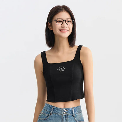 Semir Vest Women Short-Length With Square Neckline Cute Print 2024 Summer New Slim-Fit Corset Top Sassy