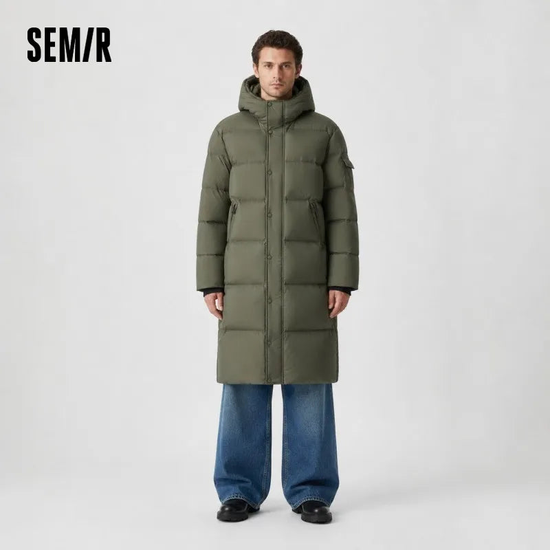 Semir Men Down Jacket Goose Down Long Hooded
